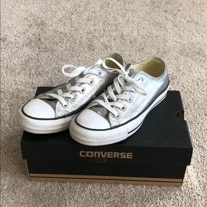 Converse silver metallic All Star sneakers